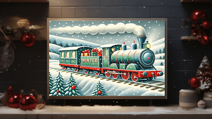 Mesmerizing Christmas Train A Nostalgic Winter Journey - Frame TV IV product image (2)