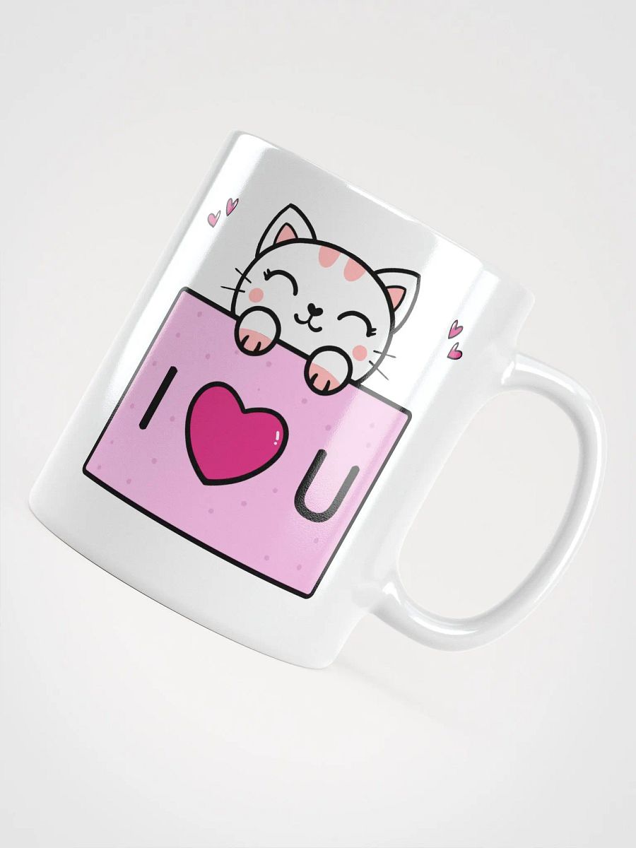 Lovely Cat White Glossy Coffee Mug product image (4)