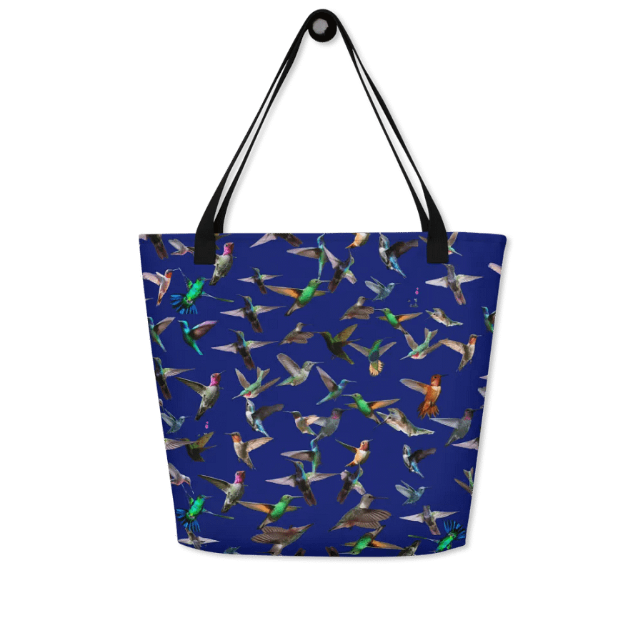dark blue hummingbird design Tote for stylish moms daughters friends product image (5)