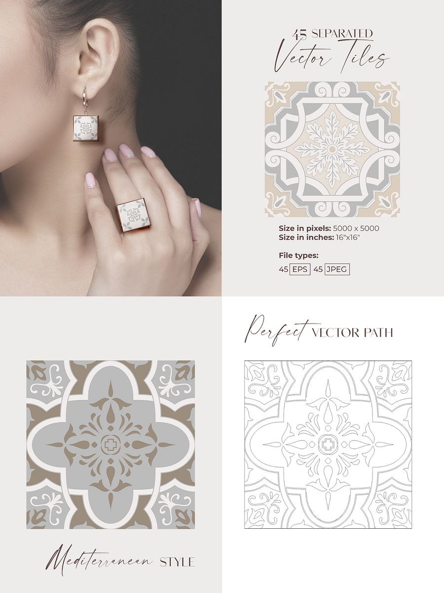 Spanish Charm - Mediterranean Vector Tiles Collection product image (2)