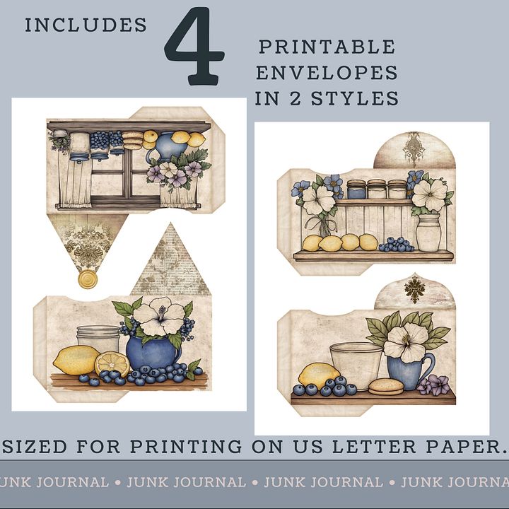 Blueberry Lemon Hibiscus - Printable Envelopes V9 product image (2)