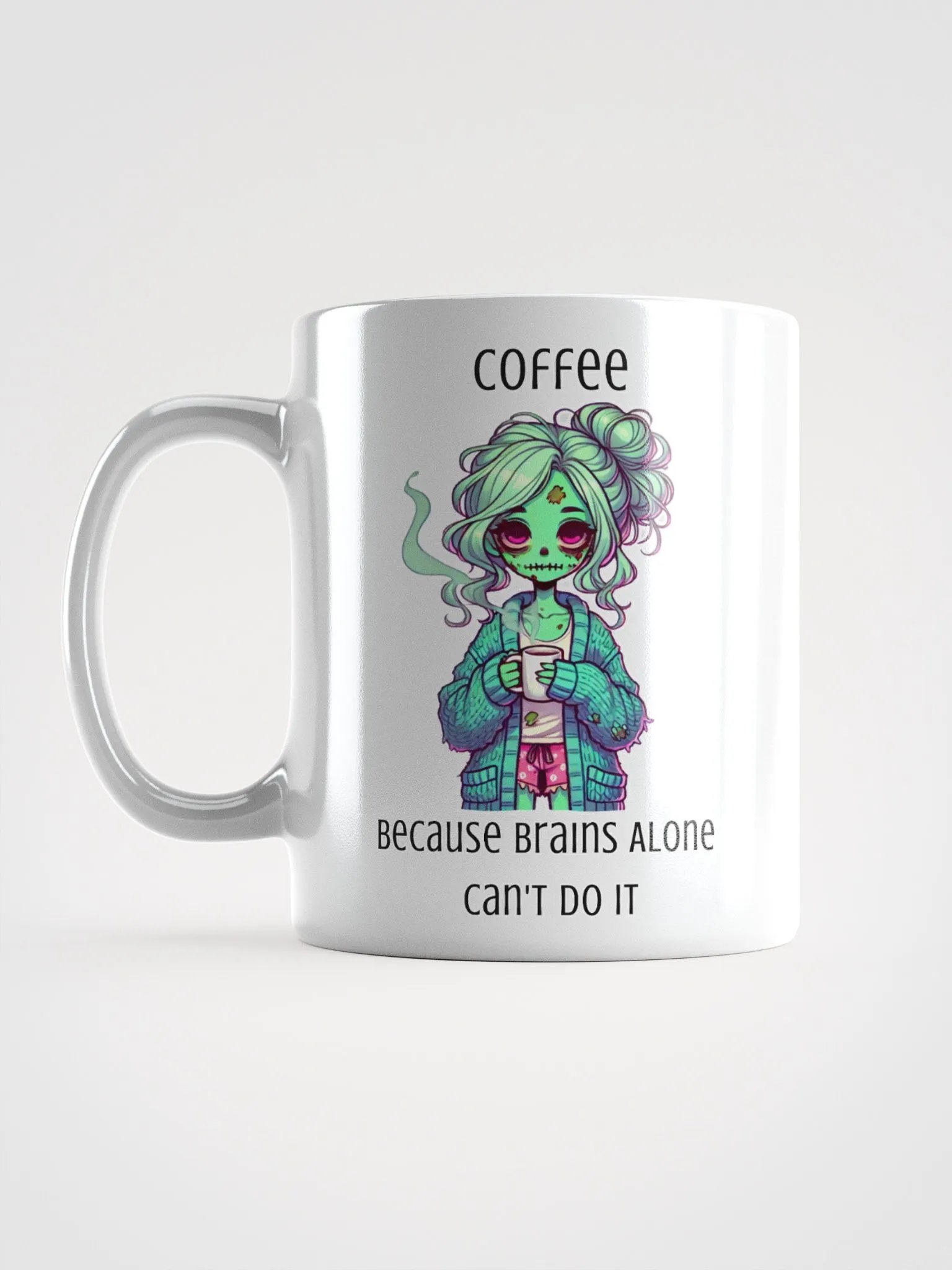 "Coffee, Because Brains Alone Can't Do It" Zombie Mom Coffee Mug product image (8)