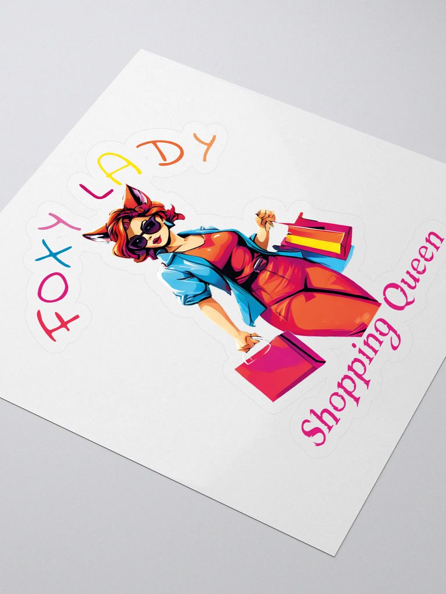 Foxy Lady Shopping Queen Funny Elegant Kiss Cut Stickers - Perfect for Fashionistas and Shopaholics product image (3)