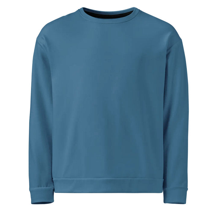Plain Medium Blue True Summer Unisex Recycled Polyester Heavyweight Premium Sweatshirt by Treasure Pie product image (1)