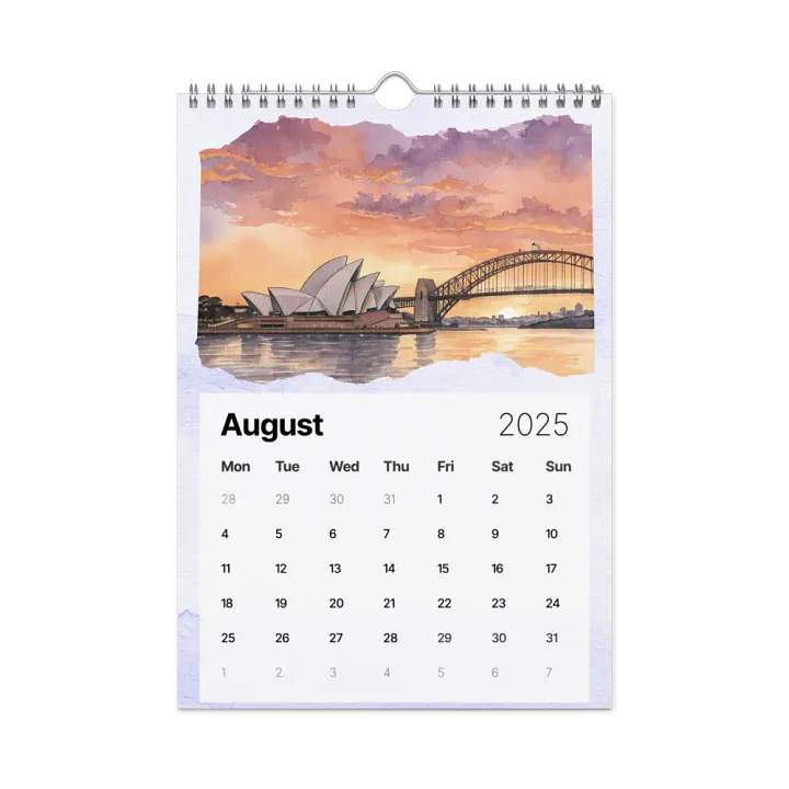 WORLD CAPITALS WATERCOLOR WALL CALENDAR 2025 product image (2)