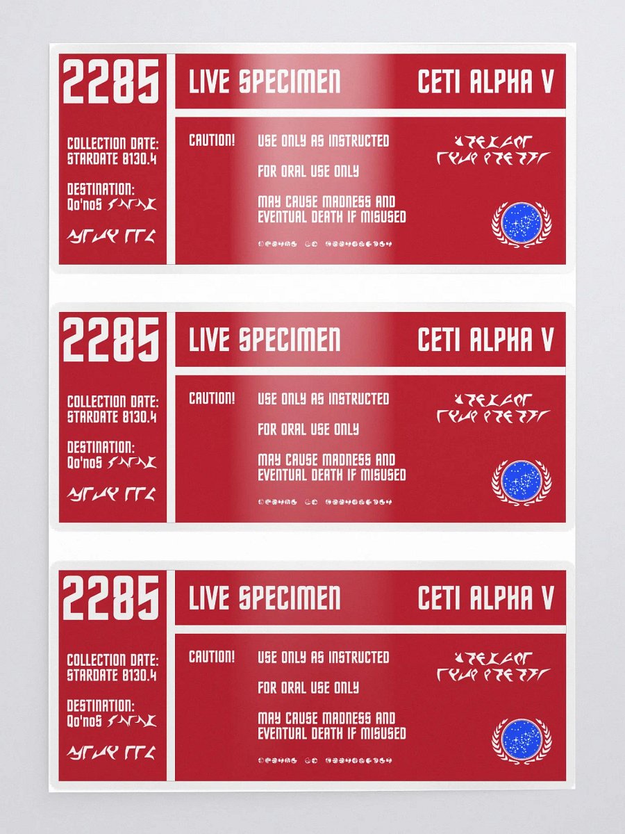 Ceti Eel Caution Label sticker sheet product image (2)
