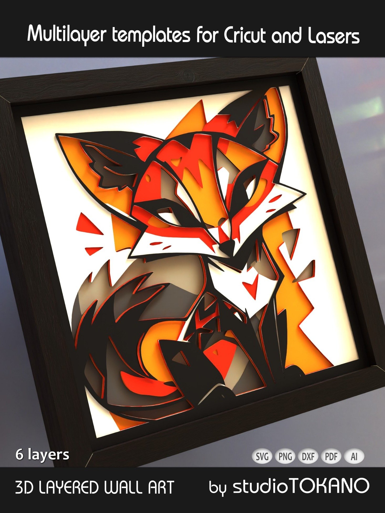 Fox Shadow box SVG product image (3)