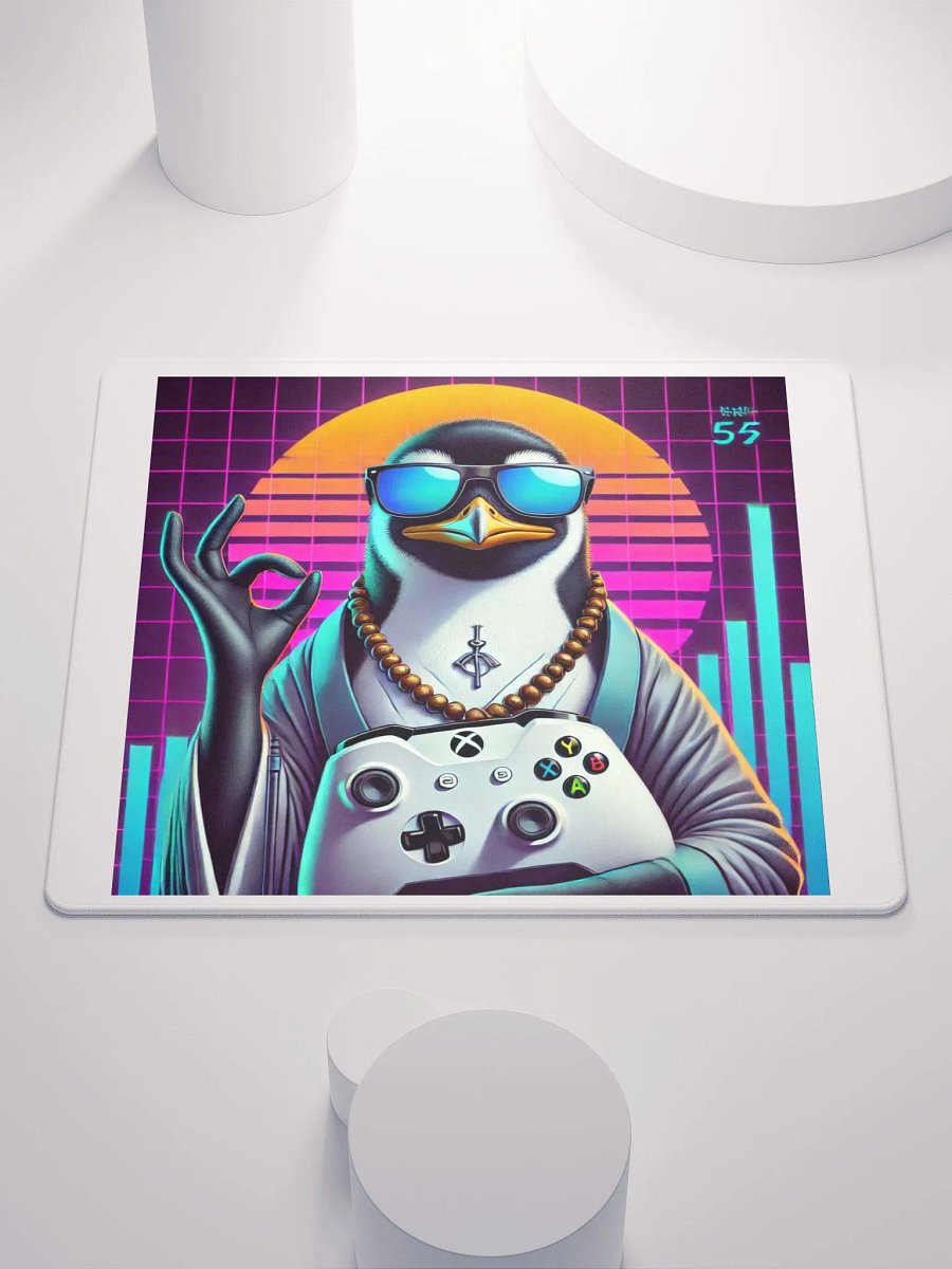 Retro Penguin Gaming Mouse Pad product image (1)