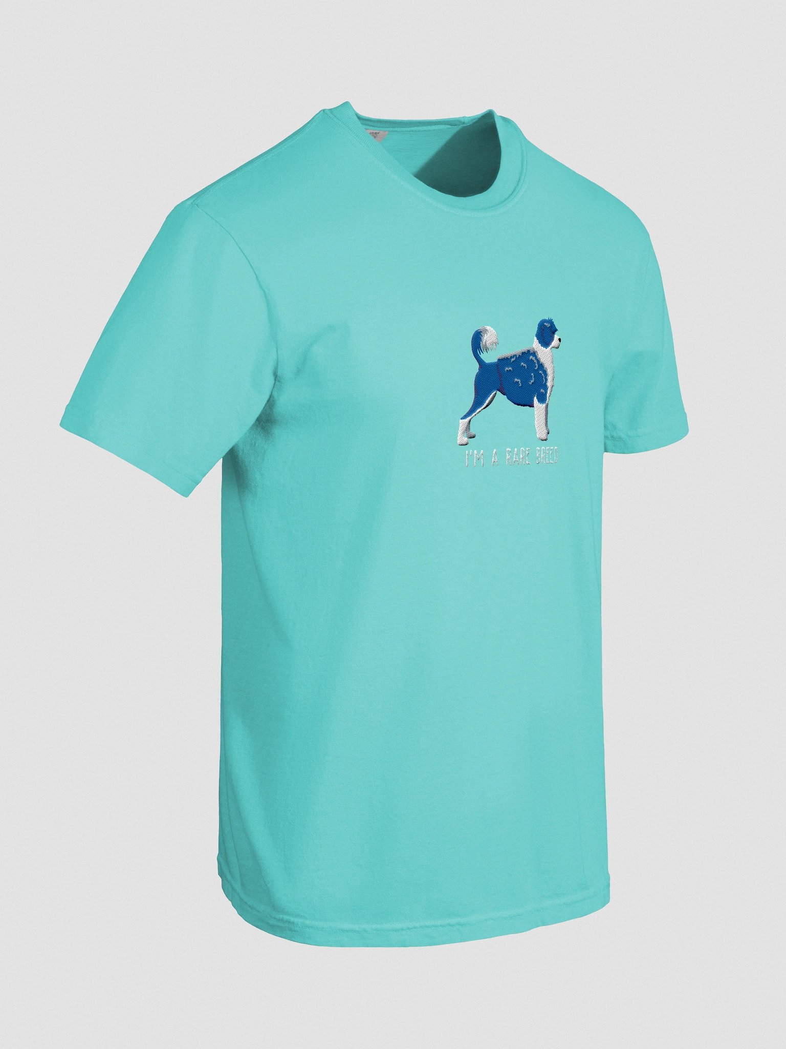 I'm a Rare Breed T-Shirt(Embroidered) of a Portuguese Water Dog(Blue & White) product image (11)