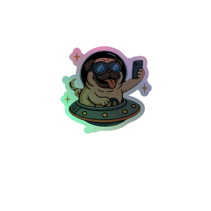 Pug in The Space Holographic Sticker Sheet product image (2)