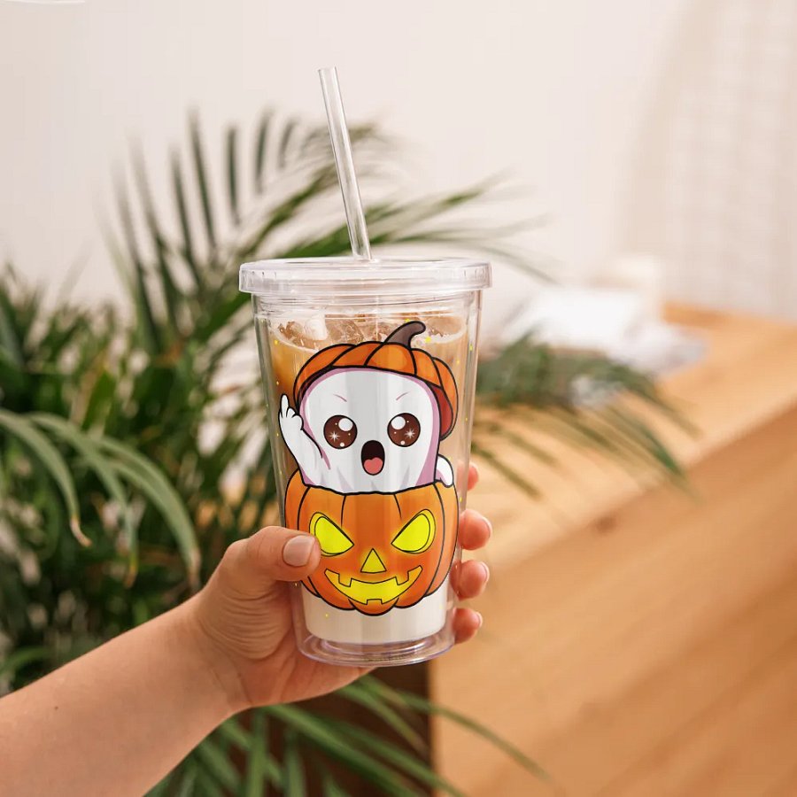 Spooky FU Ghost Pumpkin Tumbler product image (11)