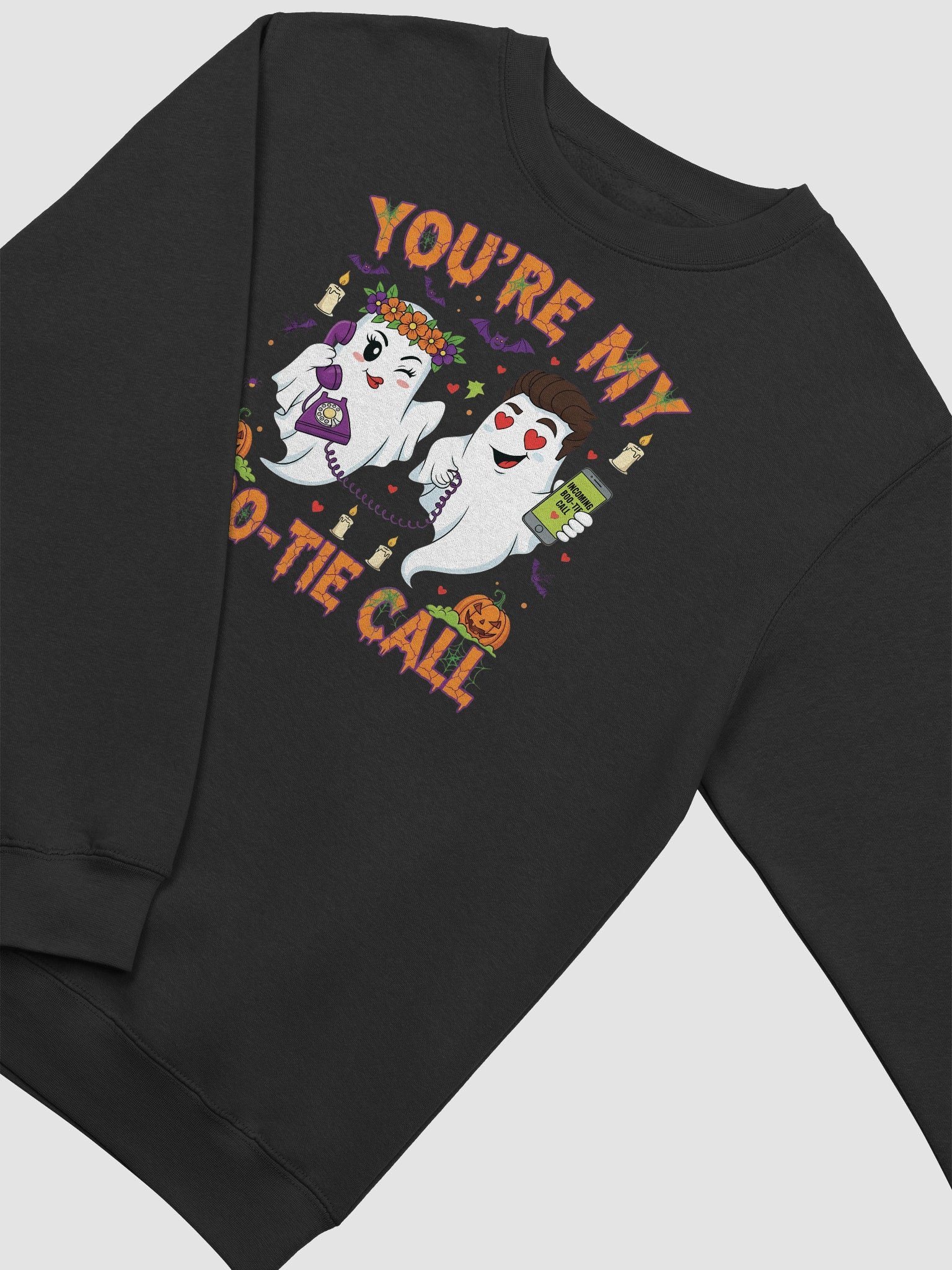Boo-Tie Call Ghosts Halloween Crewneck Sweatshirt product image (7)