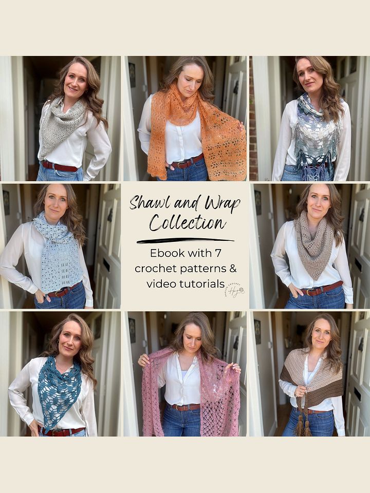 Crochet Shawl, Scarf & Wrap Pattern eBook | 7 Seasonal Designs | Charts, Videos & Yarn Guidance product image (1)