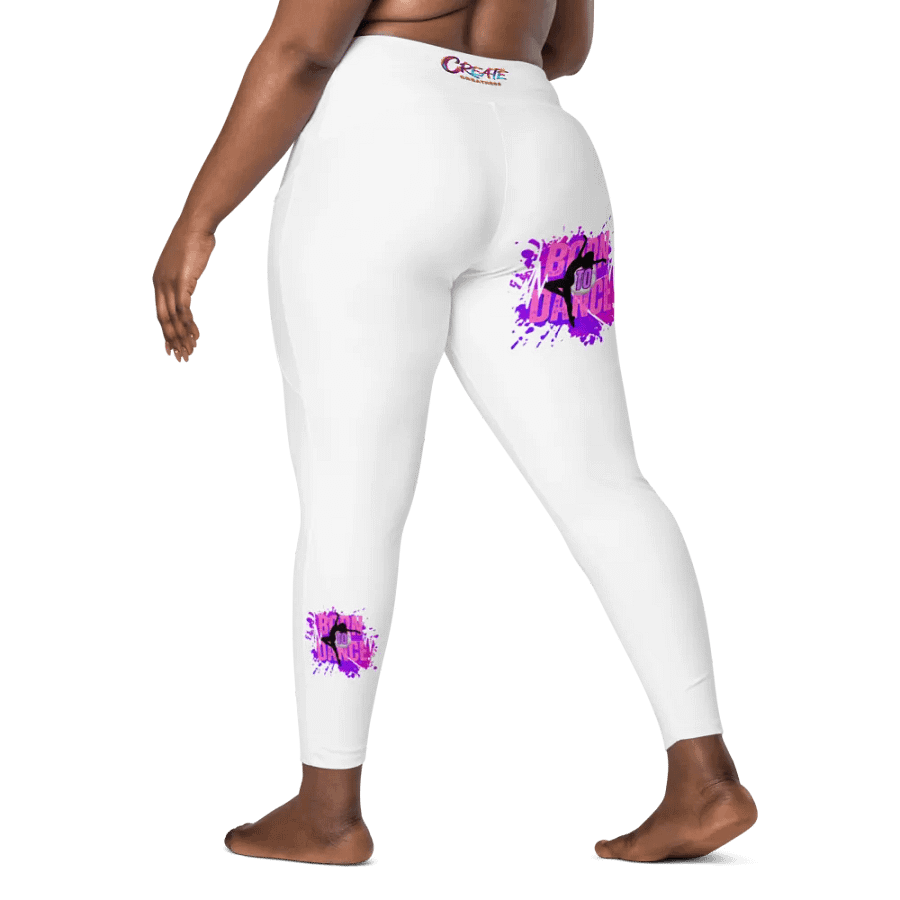 Born to Dance Her Silhouette White with prints Leggings product image (9)