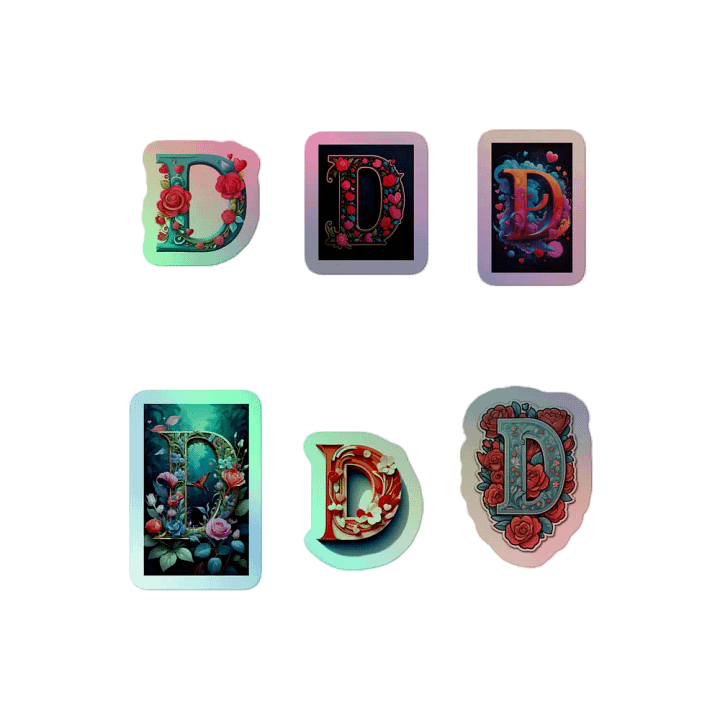 All D's Valentine’s Monogram Holo Sticker Pack product image (2)