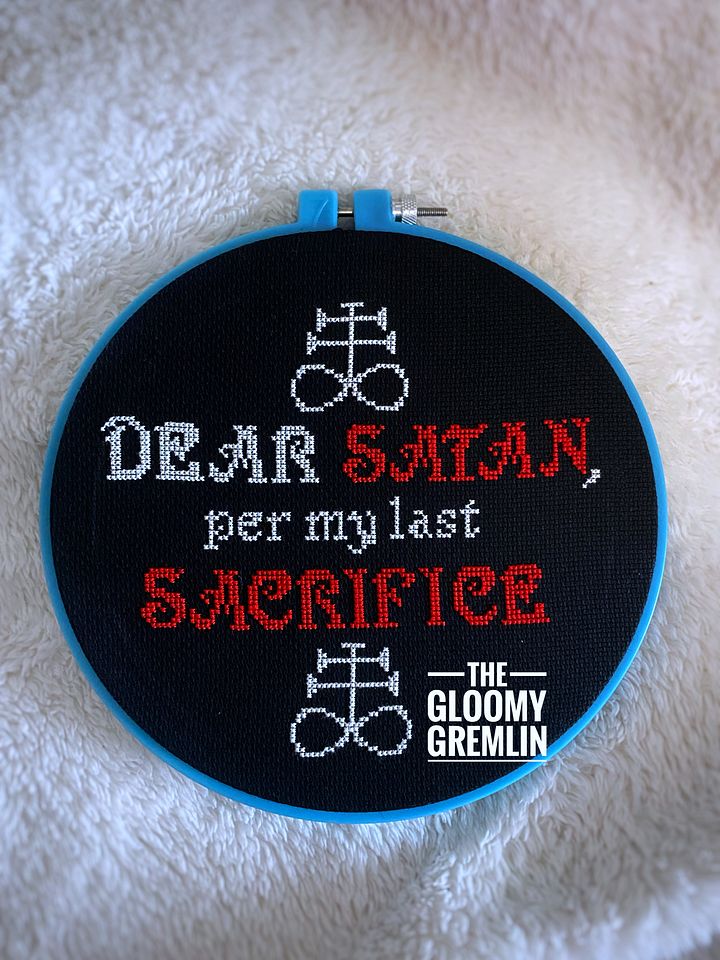 Dear Satan - Cross Stitch Pattern product image (1)