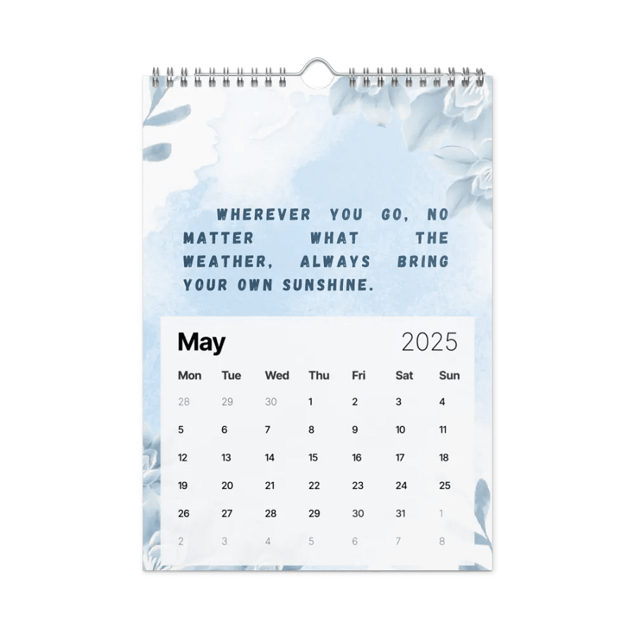 FLORAL INSPIRATIONAL QUOTES WALL CALENDAR 2025 product image (10)