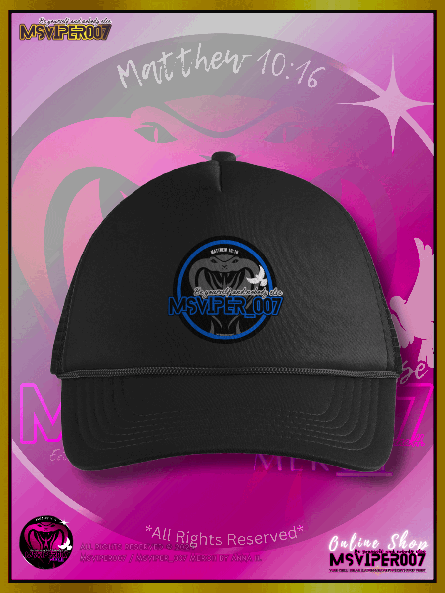 Trucker Hat - "MsViper_007™ Brand Classic [blue/blk emblem] Support&Sport" Foam Trucker Hat by Anna H. product image (1)