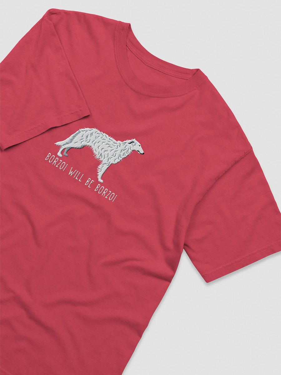 Borzoi Will Be Borzoi T-Shirt(Embroidered) of a Borzoi(White) product image (35)
