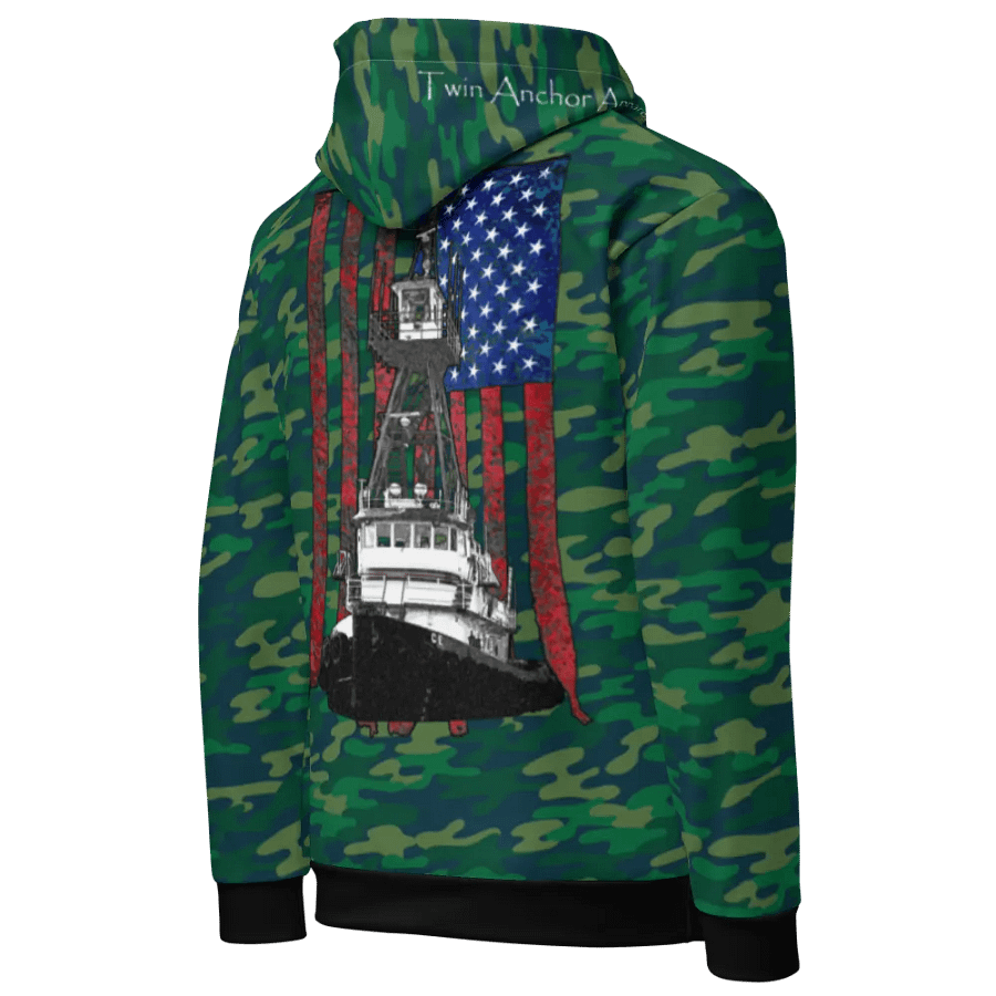 Teal Camouflage Tug CE & CE Flage Hoodie product image (10)