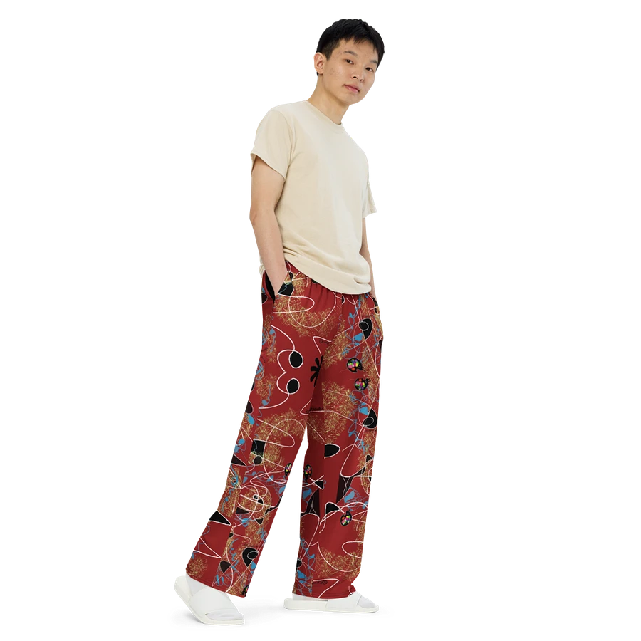 Scribble-Wear #4 Wide Unisex Pants/Tomato Red product image (5)