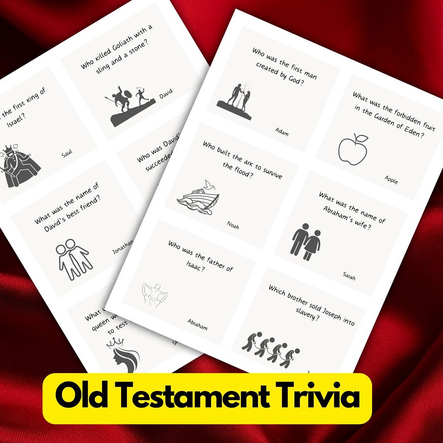 Old testament bible trivia game, Bible trivia printable cards, Church Bible Games, Christian Games, perfect for Sunday school activities product image (3)