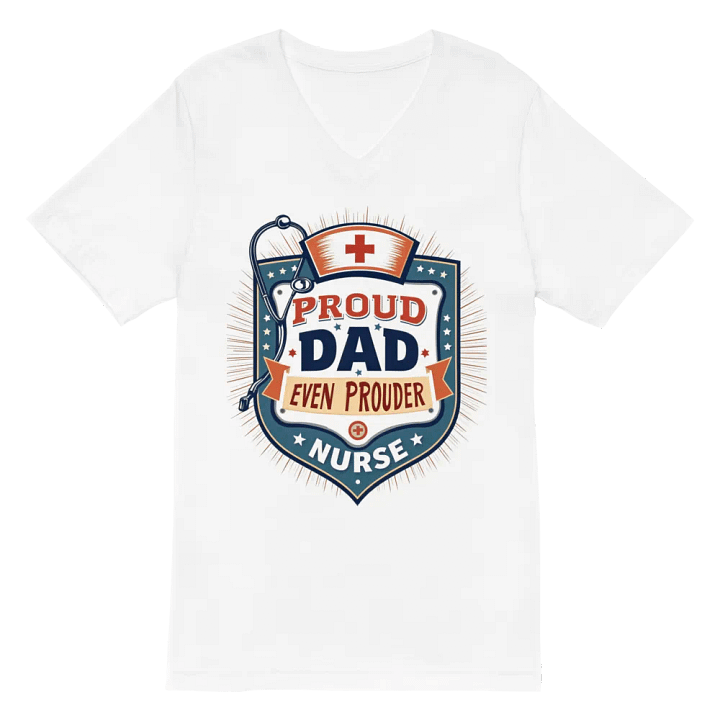 Proud Nurse, Proud Dad Retro v-neck Tee product image (2)
