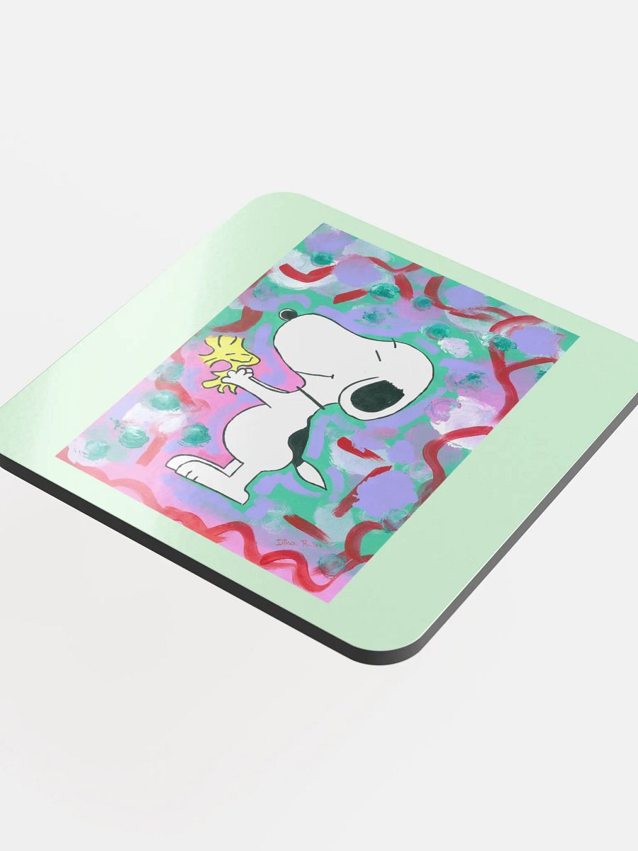 Snoopy - (art by Dina R.) - acrylic painting picture - Glossed Cork Coaster product image (4)