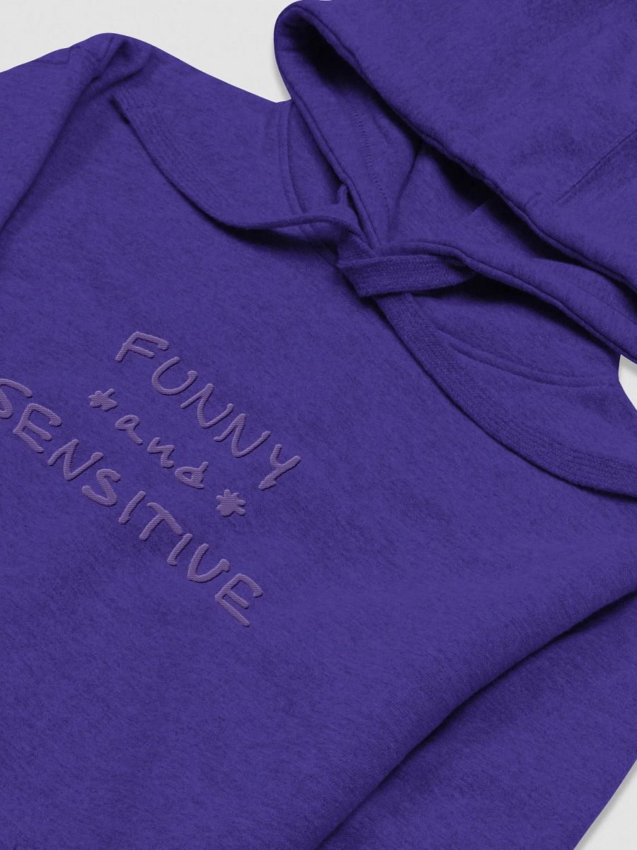FUNNY *and* SENSITIVE monochrome purple embroidered heavyweight hoodie product image (3)