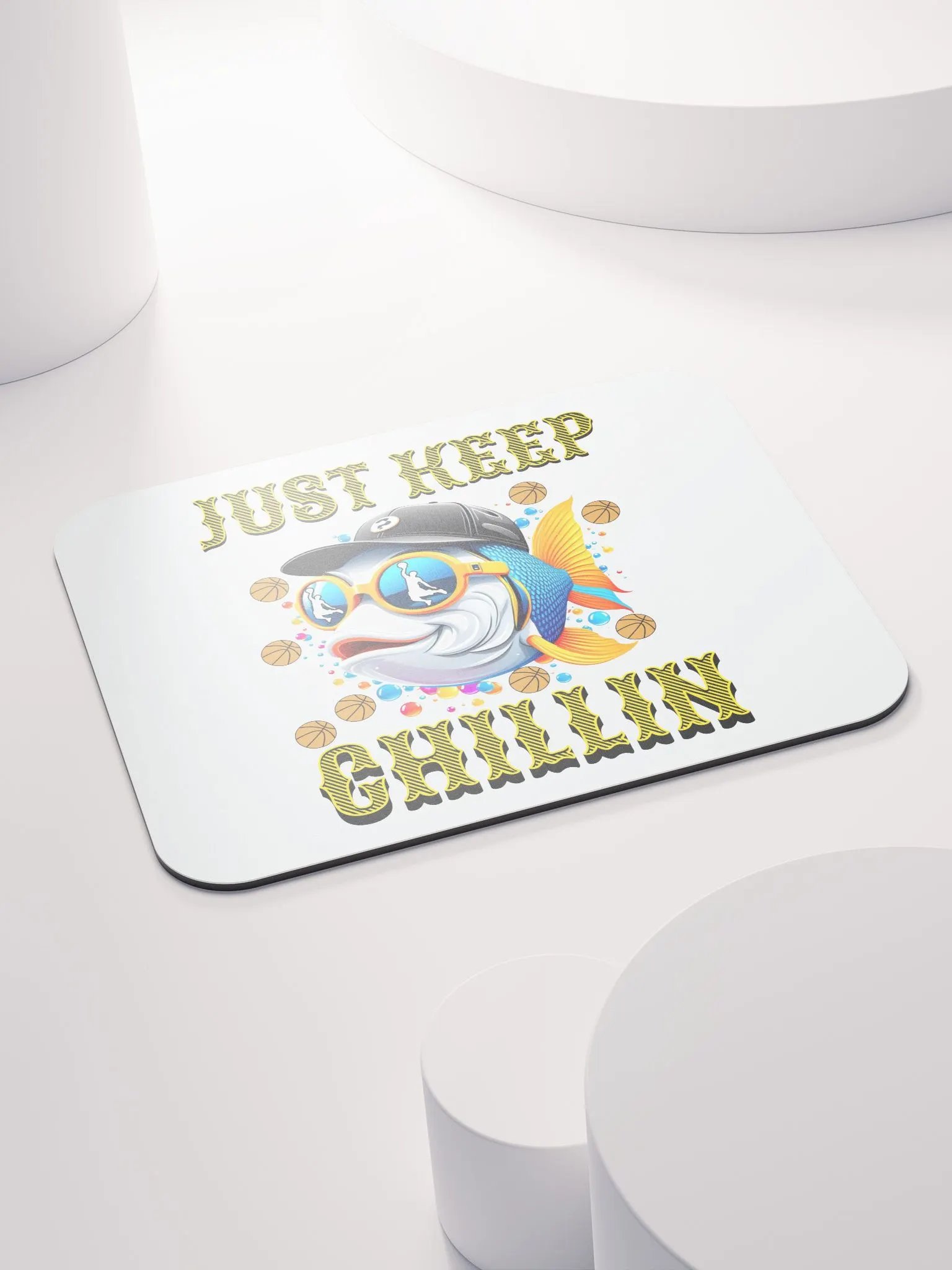Just Keep Chillin Basketball Fish Mouse Pad product image (5)