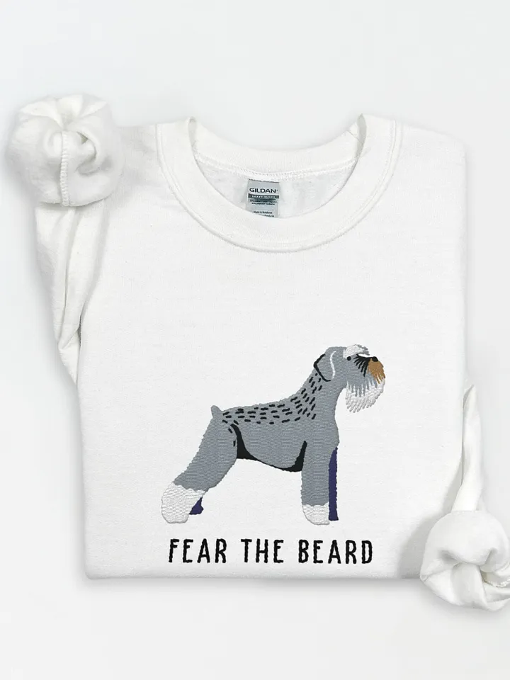 Fear the Beard Sweatshirt (Embroidered) of a Schnauzer product image (1)