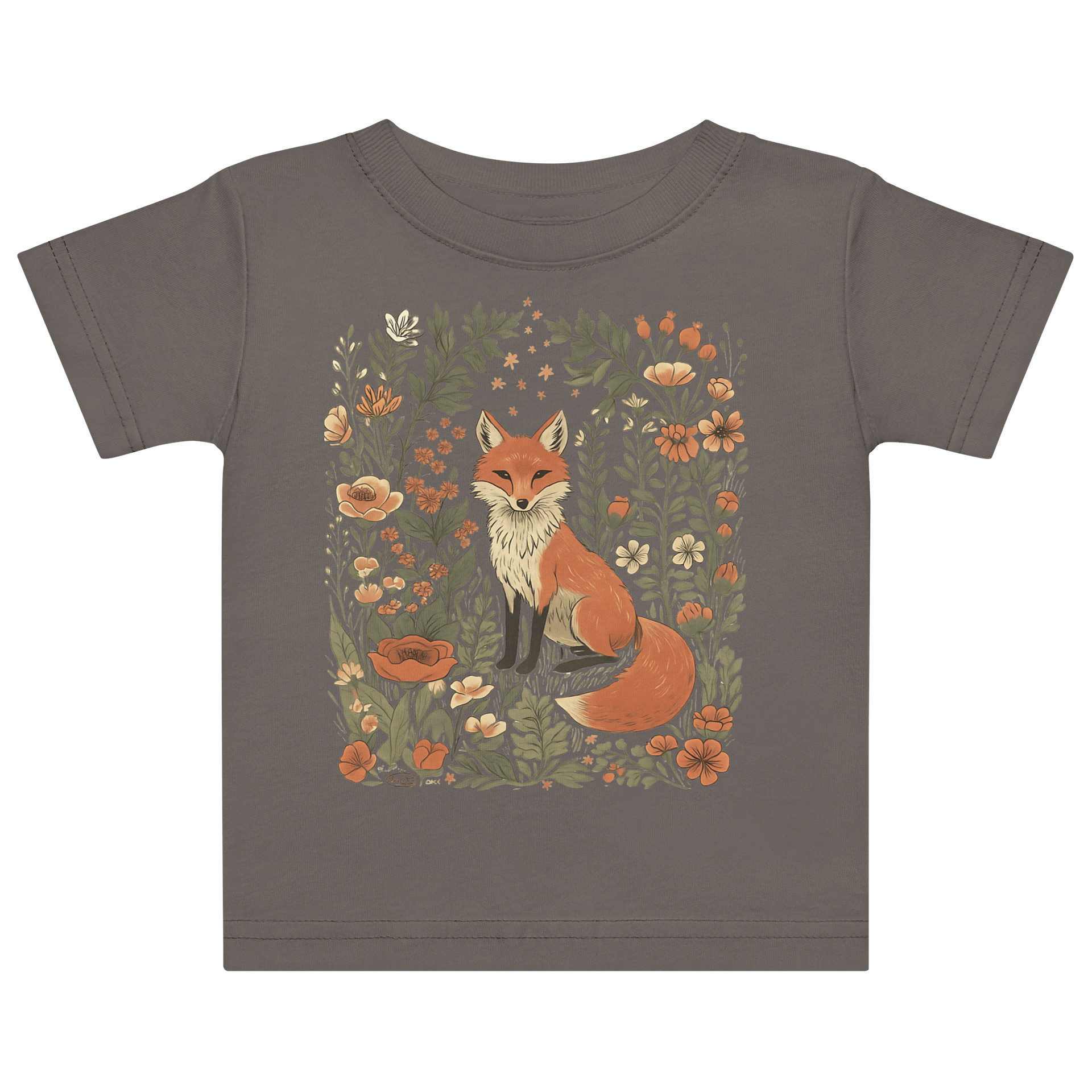 Floral Fox Baby Jersey T-Shirt product image (1)