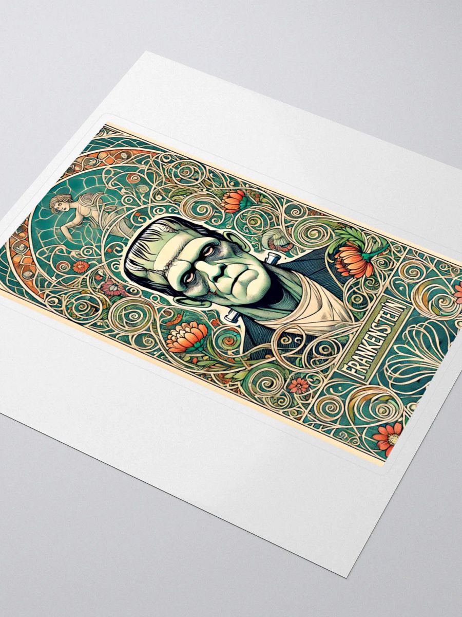 Art Nouveau Frankenstein's Monster Vinyl Sticker – Gothic Horror Art product image (3)