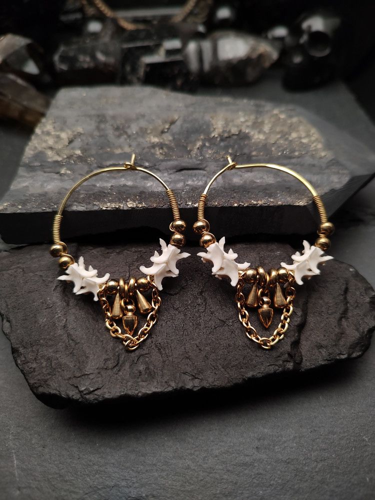 Earrings Bone Vault - Vert Golden Nouveau product image (1)