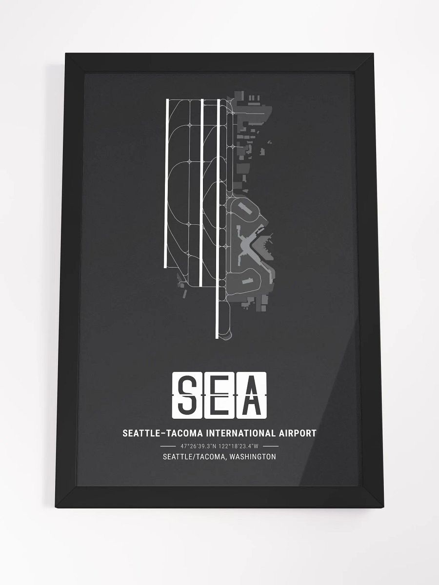 Framed Airport SEA Premium Map On Matt Paper product image (4)