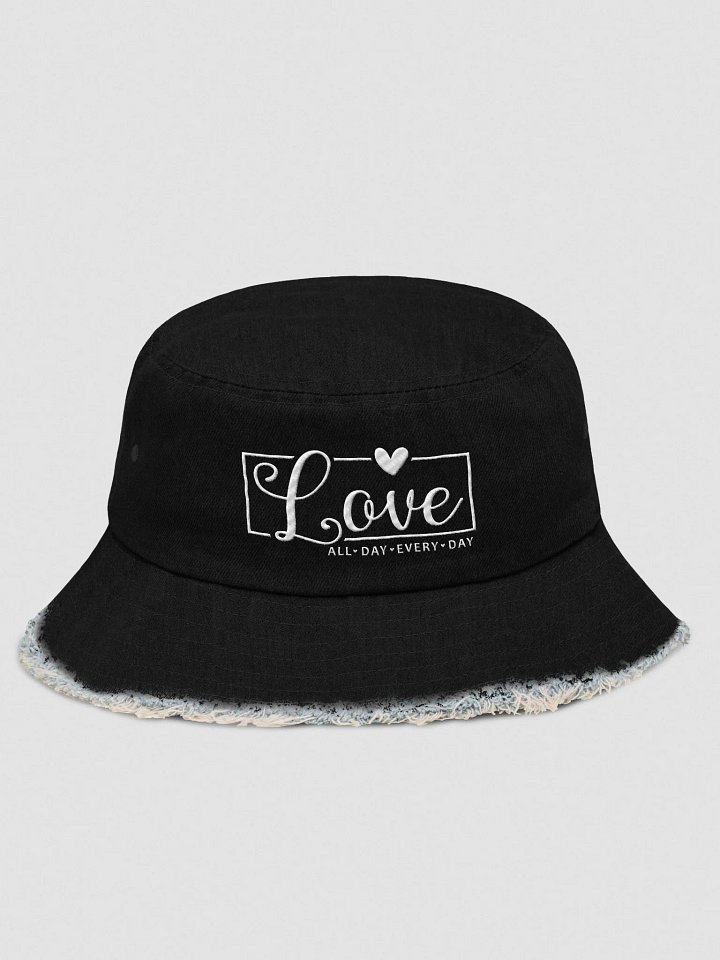 Love All Day Every Day Distressed Denim Bucket Hat product image (2)