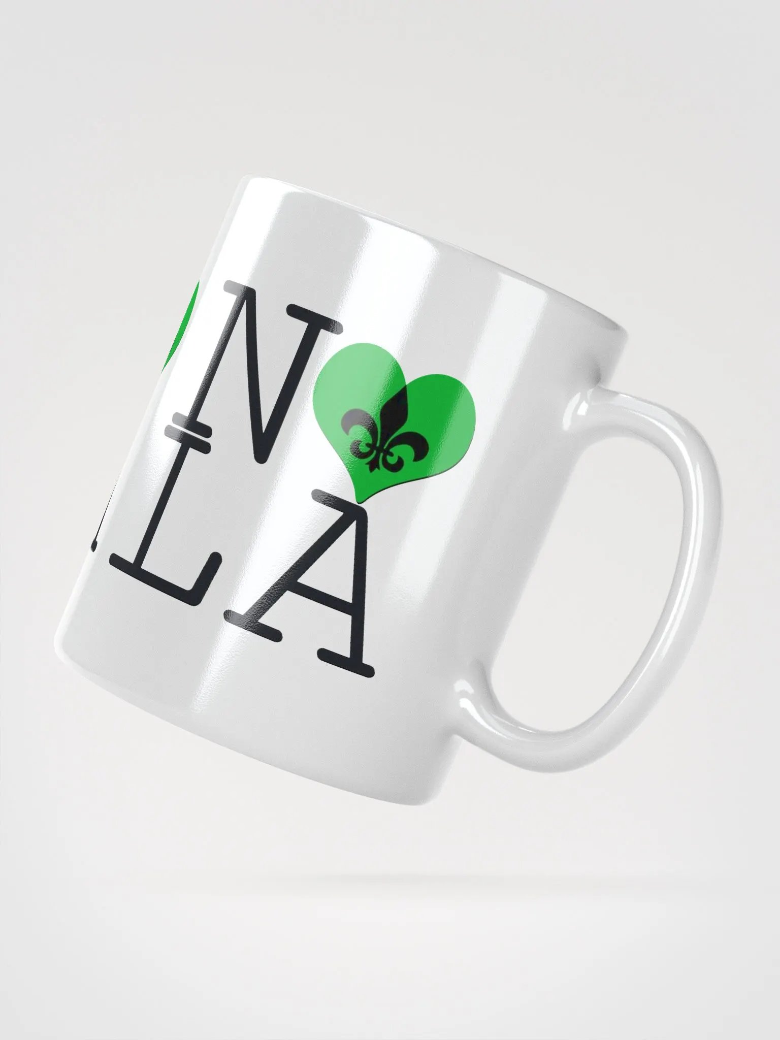 I LOVE NOLA **BIGSHOT MUG** (GREEN HEART + IMAGE POP) product image (2)