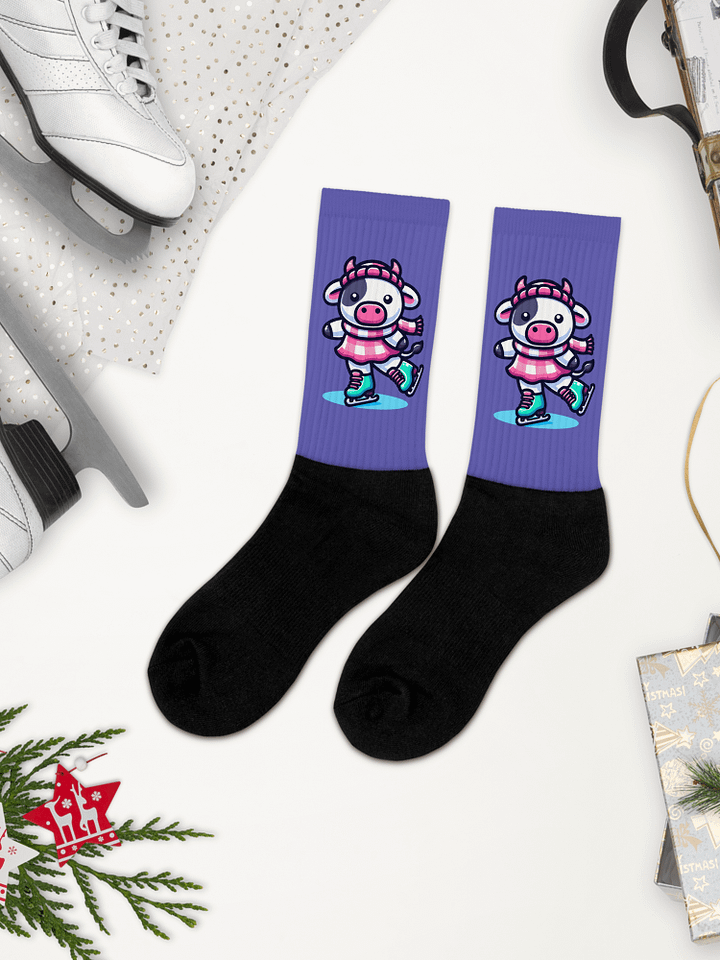 Ice Skating Cow Socks product image (1)