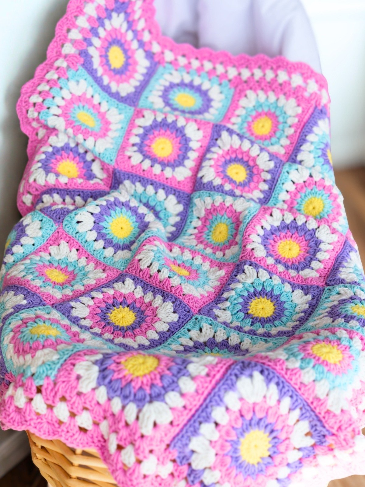Radiant Rays Baby Blanket Crochet Pattern | Sunburst Granny Square Baby Blanket | Easy Crochet PDF Pattern | product image (1)