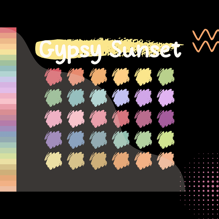 Gypsy Sunset Procreate Color Palette with HEX Codes ★ DIGITAL ★ product image (2)