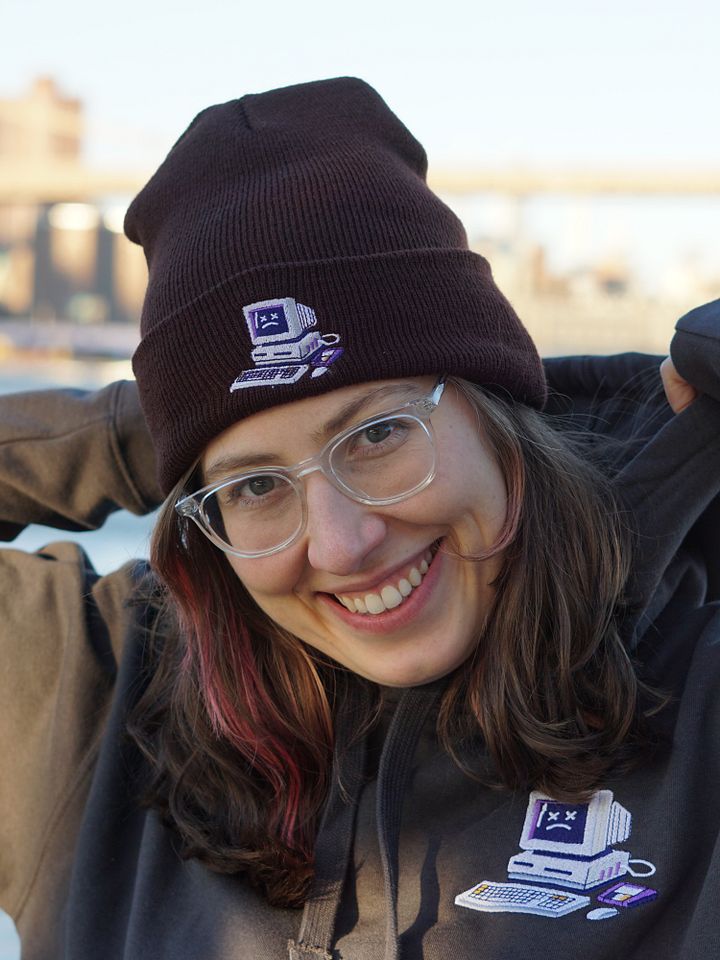 Sad Computer Embroidered Beanie product image (2)