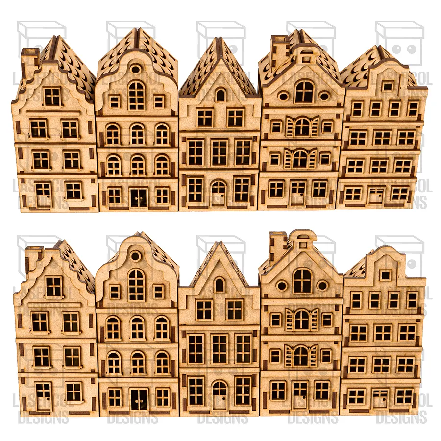 Christmas Houses Set 1 (5 Styles) - Laser Cut Files product image (2)