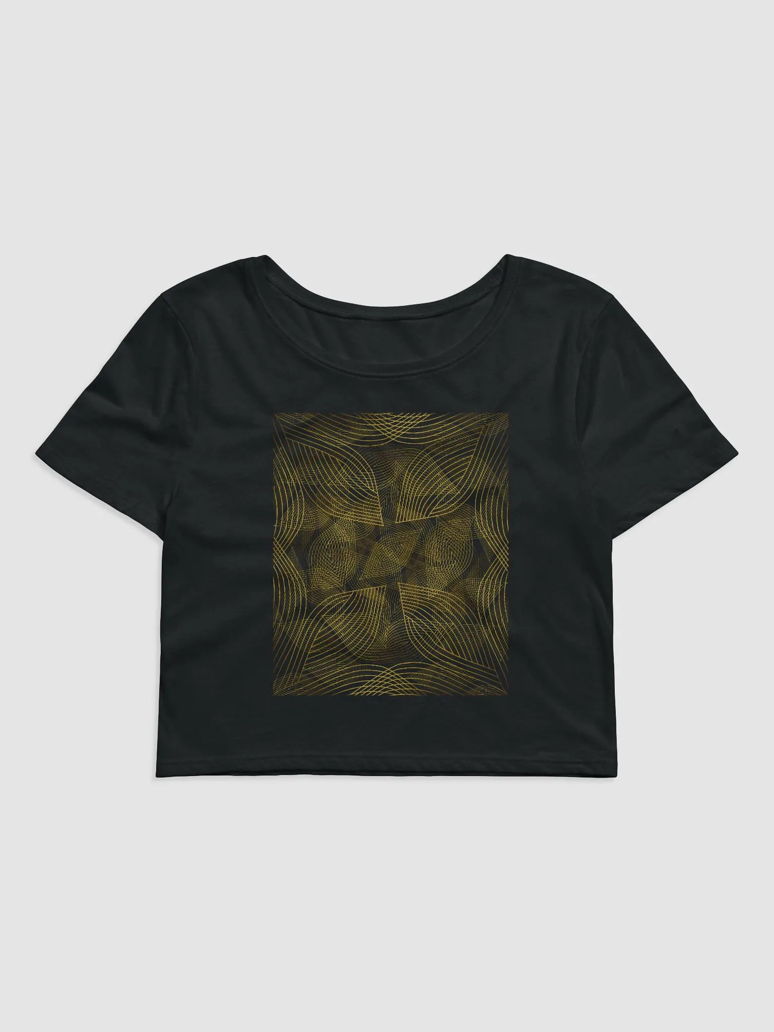 Crop Tee with golden lines and leaf design product image (1)