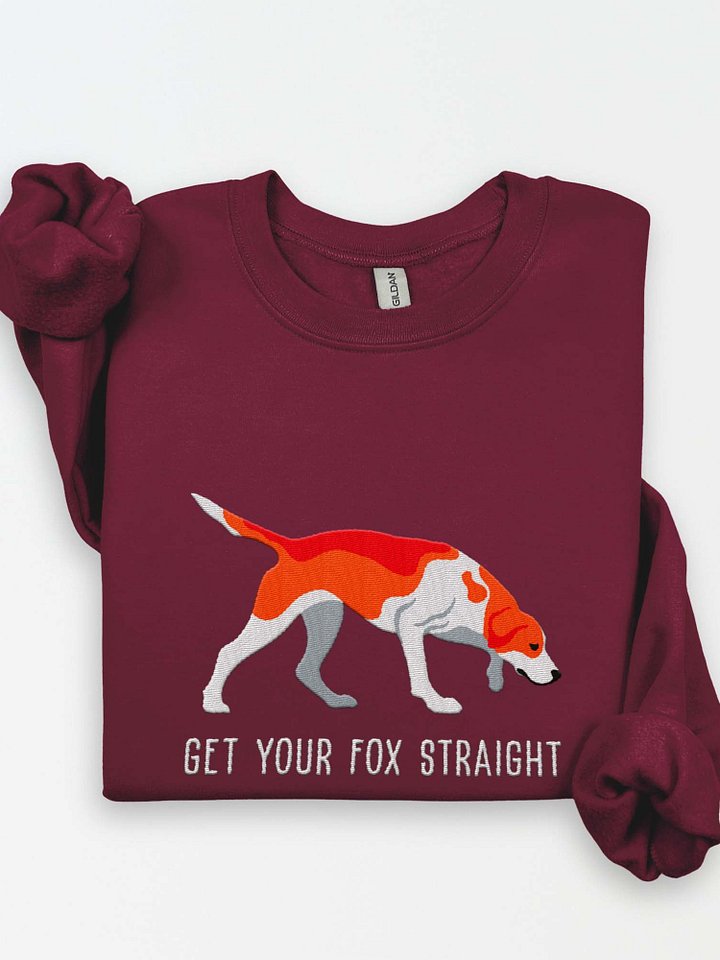 Get Your Fox Straight Sweatshirt (Embroidered) of an American Foxhound(Red) product image (1)
