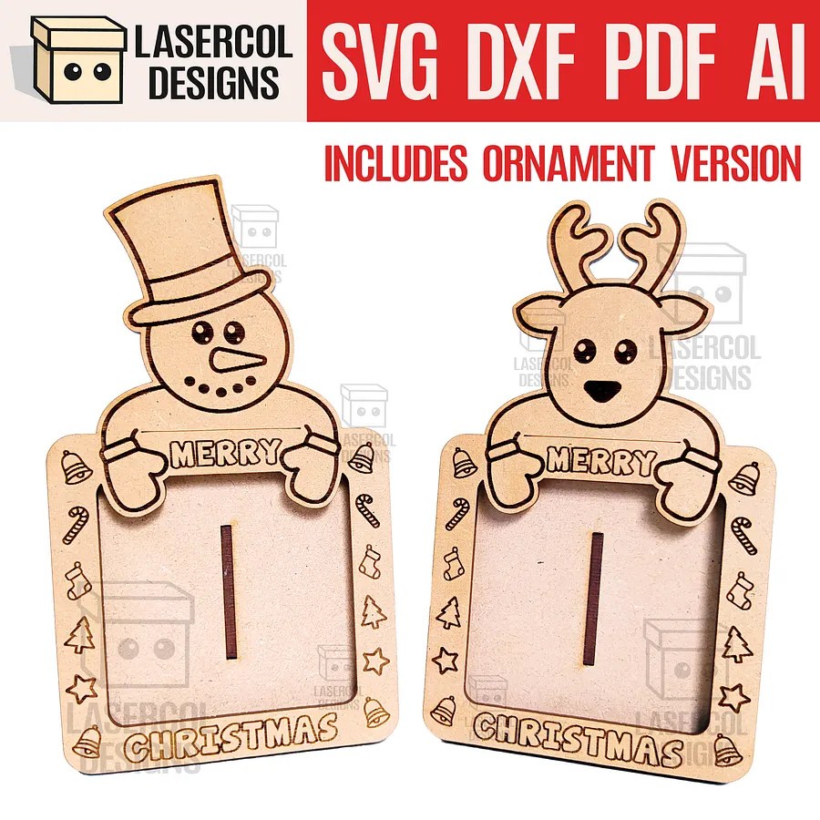 Christmas Photo Frames Bundle - Laser Cut Files product image (4)