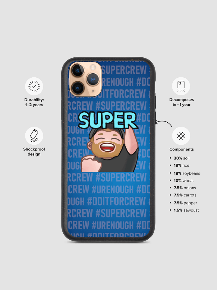 Super - blue with txt - Biodegradable iPhone Case product image (2)