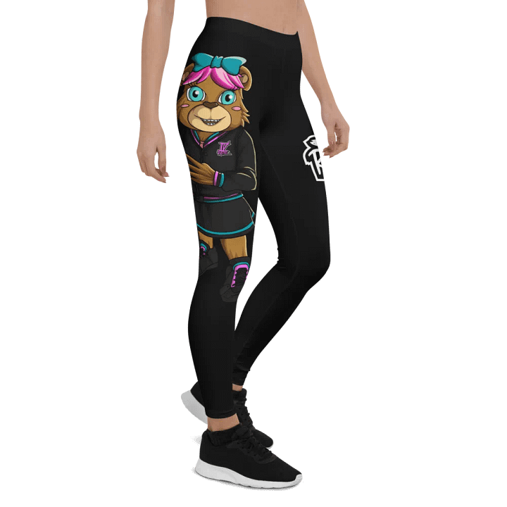Standing Girl Bear Black All-Over Print Leggings product image (1)