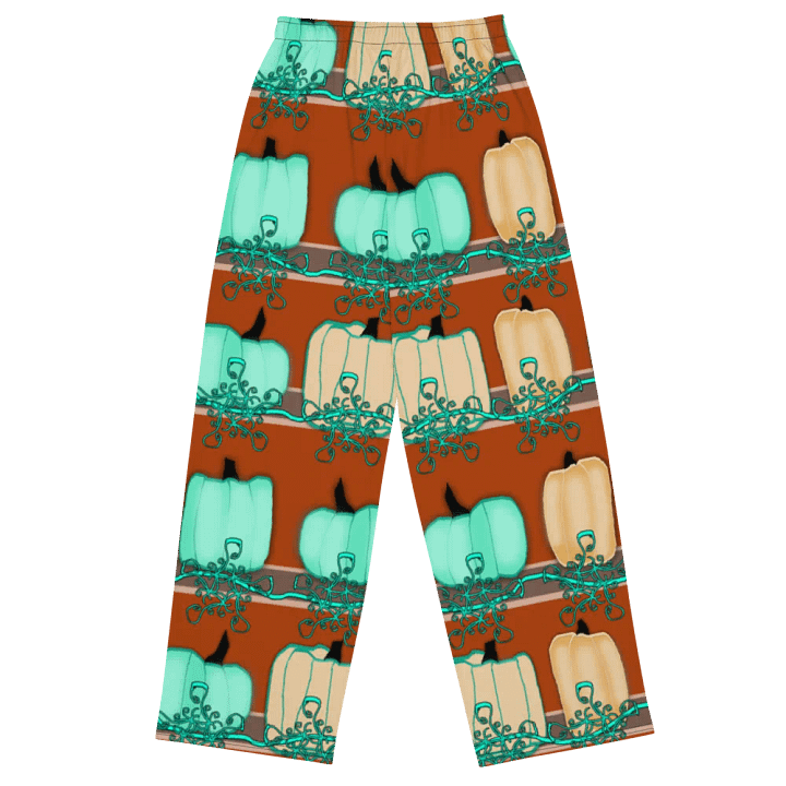 Blue Green pumpkins Wideleg Pants product image (1)
