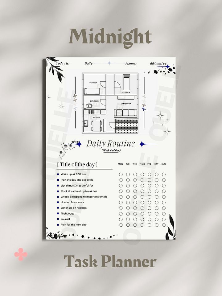 Midnight style - Routine Blueprint: Automate Your Habits - Daily Task Planner (PDF & Template) product image (2)