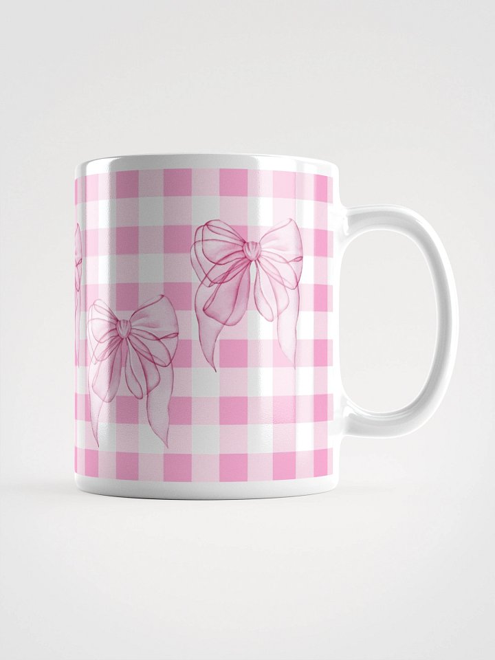 Mug Blanc Vichy Revisité - Rose - Cadeau Style Chic et Poétique product image (1)